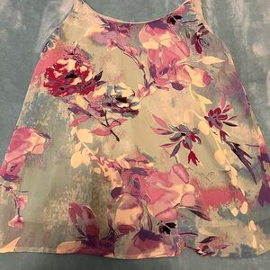 Staccato Floral Women's Blouse - Green and Purple